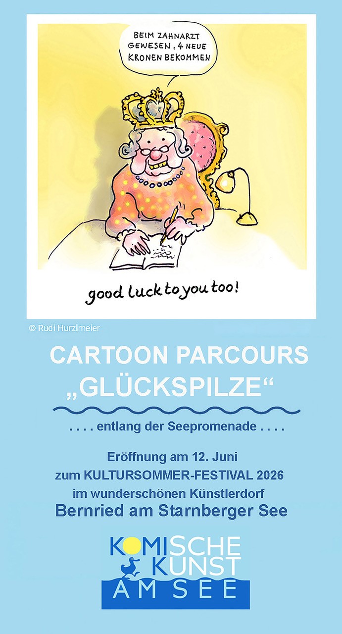 Cartoon Parcours „Glückspilze“ ….entlang der Seepromenade….