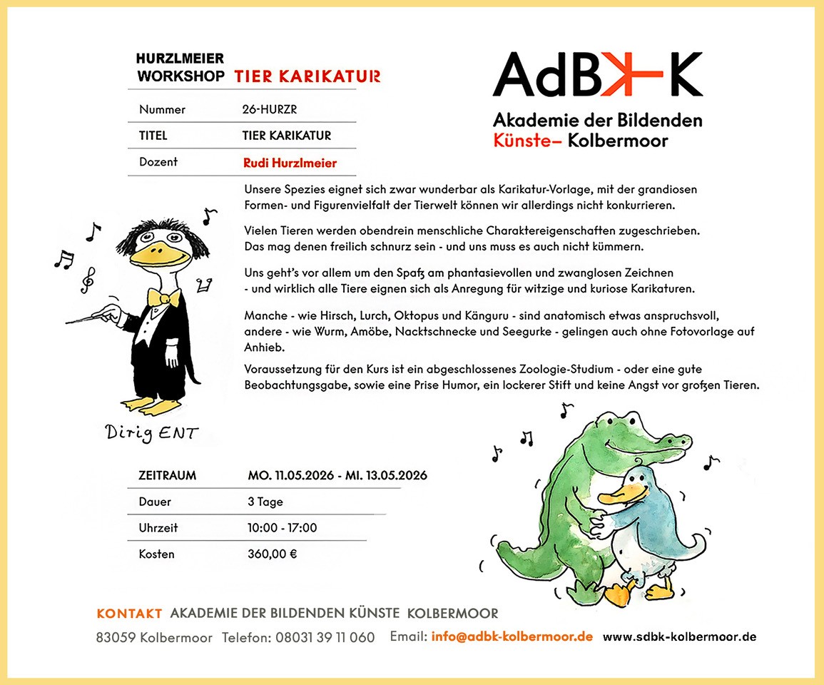 Hurzlmeier Workshop - Tier Karikatur
